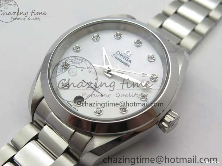 0512 Flexible Aqua Terra 150M 34mm Ladies SS VSF 1:1 Best Edition White MOP Dial Diamonds Markers on SS Bracelet A 7930